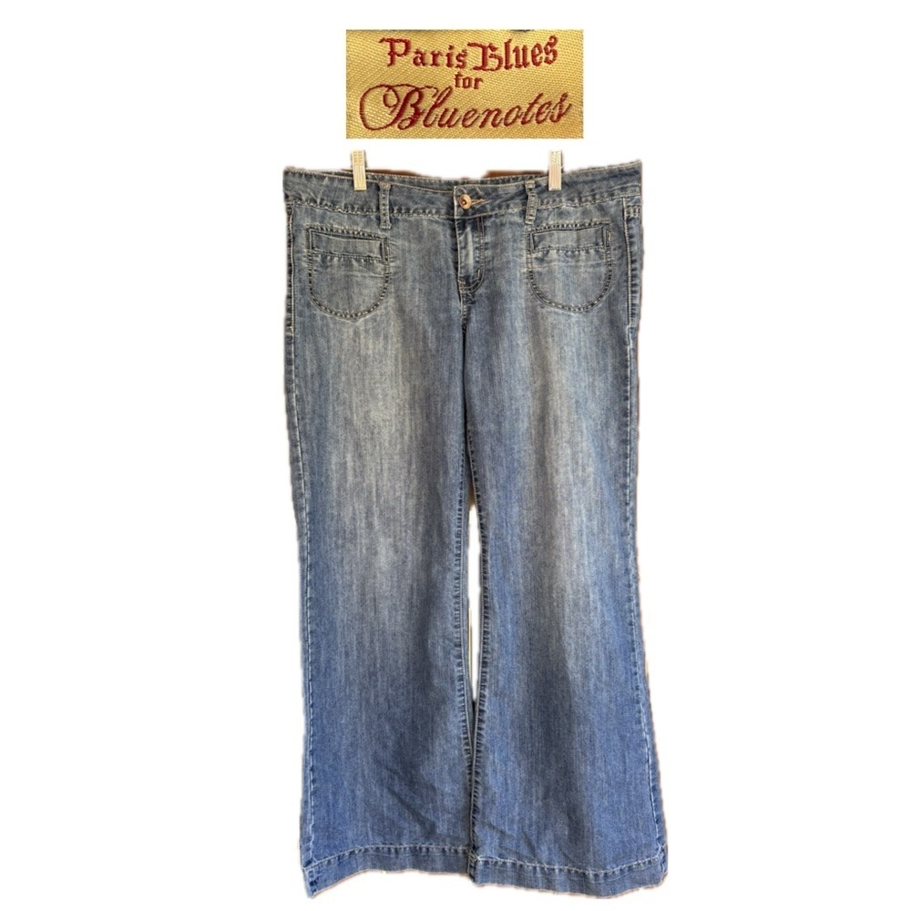 Paris Blues Y2K Ladies Blue Jeans Wide Leg size 36 x 30